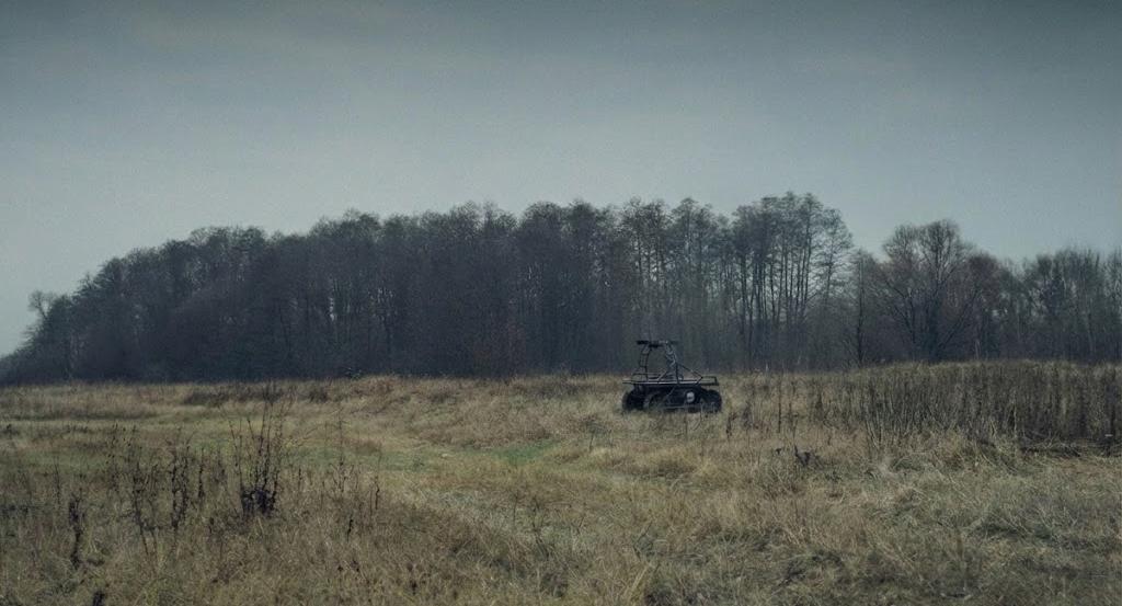 Military ground drone in the field